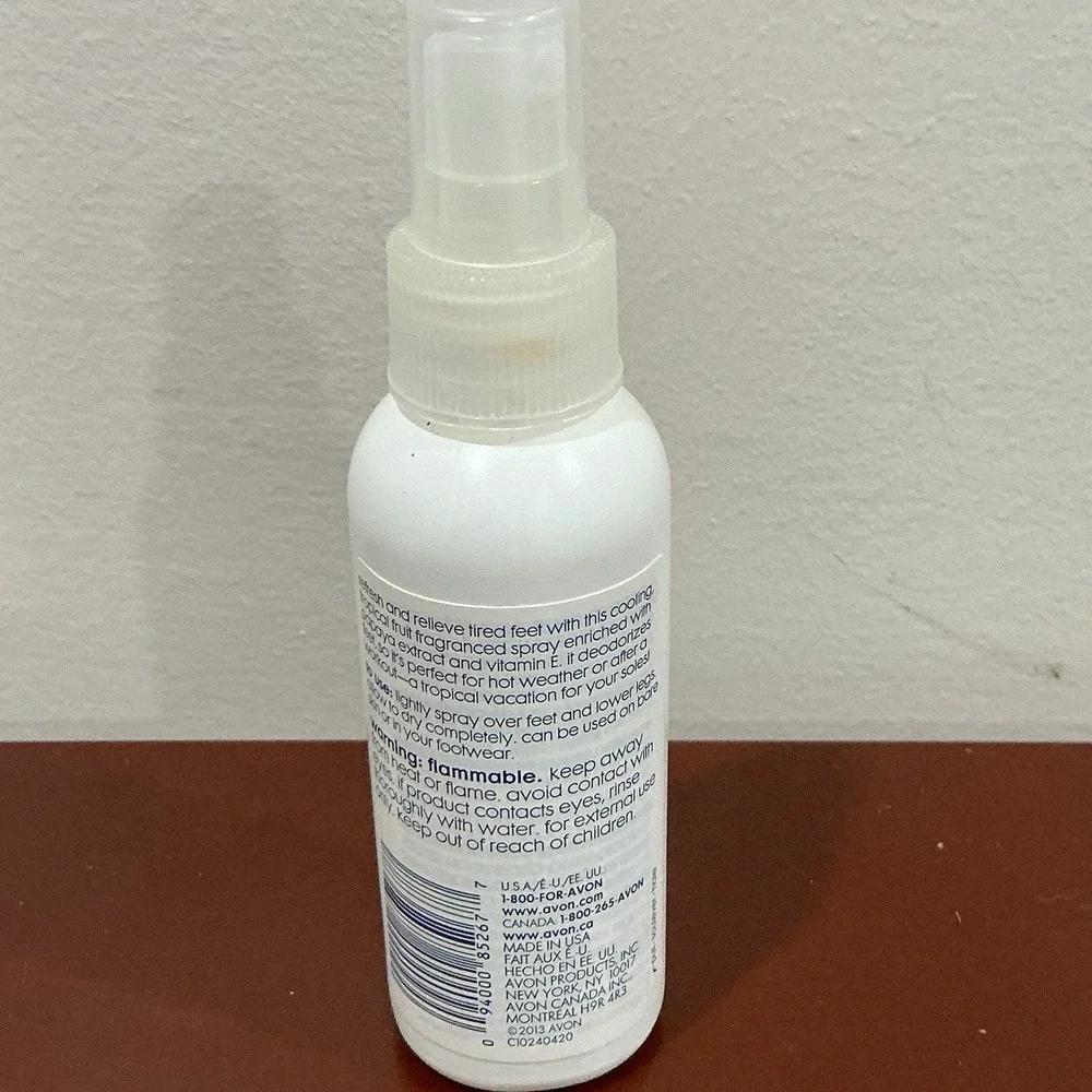 Avon Foot Works Beautiful Papaya Sorbet Cooling‎ Spray 3.4 fl oz New
